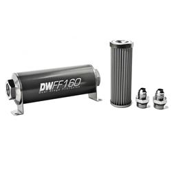 [DWK-803160040K8] DeatschWerks 803160040K8: 803160040K8 In-line fuel filter element and housing kit stainless steel 40 micron -8AN 160mm. Universal