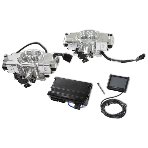 [HLY-550-1074] Holley 550-1074: 550-1074 Terminator X Stealth 4150 Dual Throttle Body (2 x 4) EFI System [Shiny Finish]