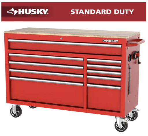 Modular Tool Storage 52 in. W x 20 in. D Standard Duty Red Mobile Workbench Cabinet