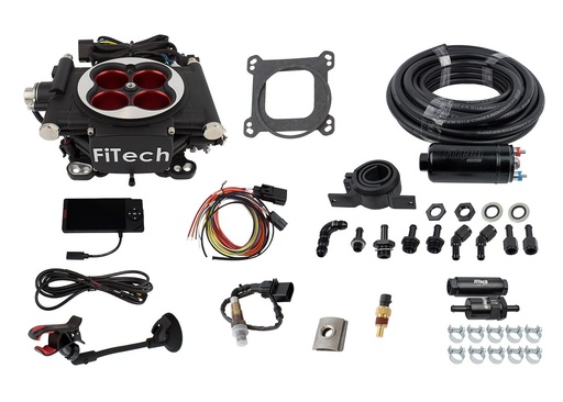 [FIF-31004] FITech Fuel Injection 31004: 31004 Go EFI-4 Power Adder 600 HP Throttle Body System Master Kit with In-line Fuel Pump