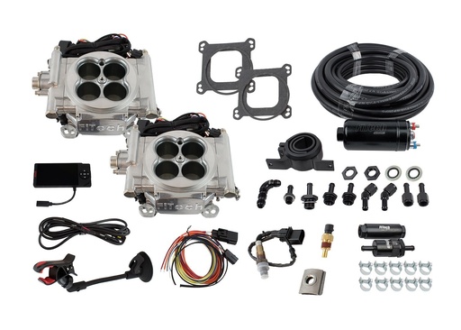 [FIF-31061] FITech Fuel Injection 31061: 31061 Go EFI 2x4 625 HP Bright Aluminum EFI System With Inline Fuel Delivery Master Kit