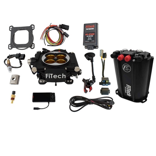 [FIF-93542] FITech Fuel Injection 93542: 93542 Go EFI 8 1200 HP Matte Black Finish System With Dual Pump Force Fuel Delivery & Go Spark CDI Box Master Kit