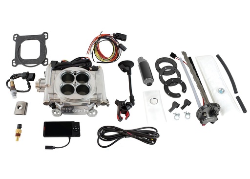 [FIF-36201] FITech Fuel Injection 36201: 36201 Go EFI 4 600 HP Bright Aluminum EFI System With Go Fuel 340 LPH In-Tank Master Kit
