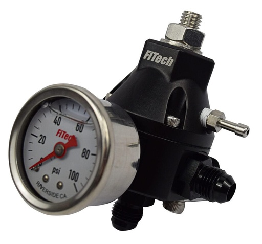 [FIF-54001] FITech Fuel Injection 54001: Go-Fuel Single Output Pressure Regulator w/Pressure Gauge