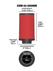 [AIS-21-2059DK] AEM Induction Dryflow Synthetic Air Filters