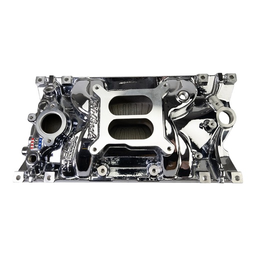 [EDL-2716-CP] Edelbrock 2716-CP: 2716-CP Perf EPS Manifold for Small-Block Chevy Vortec, Chrome Plasma Finish