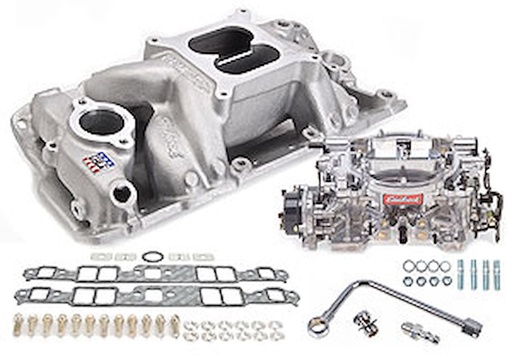 [EDL-2004] Edelbrock 2004: Single-Quad RPM Air-Gap Manifold and Carburetor Kit for Small Block Chevy 1955-1986