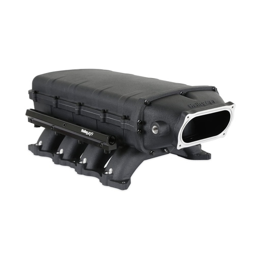 [HLY-300-911BK] Holley 300-911BK: 300-911BK Ultra Lo-Ram Modular Intake Manifold for Ford Coyote Engines w/150mm x 66mm Single Oval Throttle Body (Black)