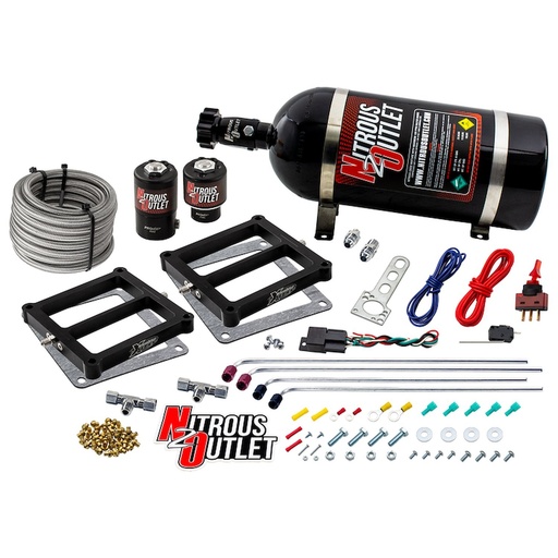 [NXO-00-10073-10] Nitrous Outlet 00-10073-10: 00-10073-10 Weekend Warrior 4500 Tunnel Ram System, Gas/E85, 5-55 psi, 100-400 HP, 10LB Bottle