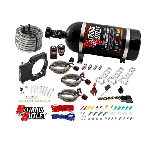 [NXO-00-10107-10] Nitrous Outlet 00-10107-10: 00-10107-10 GM 90 mm LSX Truck Plate System, Gas/E85, 5-55psi, 50-200HP, 10lb Bottle