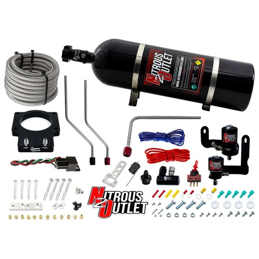 [NXO-0010123LS315] Nitrous Outlet 0010123LS315: 00-10123-LS3-15 GM 90 mm 2008-2013 C6 LS3 Corvette Hard-Line Plate System, Gas/E85, 5-55psi, 50-200HP, 15lb Bottle