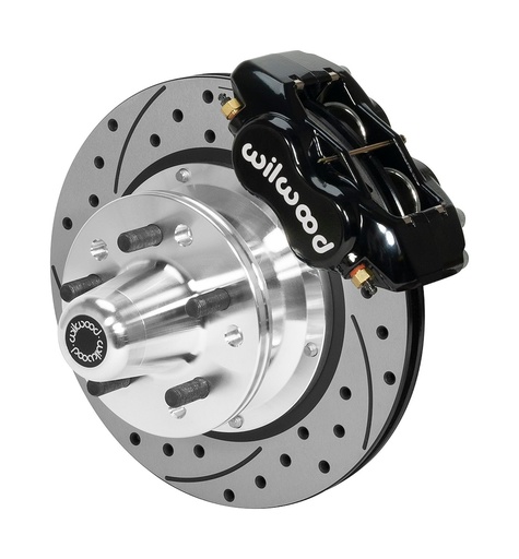 [WIL-140-15465-D] Wilwood 140-15465-D: Forged Dynalite Pro Series Front Brake Kit Fits Select 1973-1985 Mopar Vehicles [Black Calipers, Drilled/Slotted Rotors)