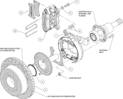 [WIL-140-11389] Wilwood 140-11389: Dynapro Low-Profile Rear Parking Brake Kit Rear End Axle: Big Ford (New Style) Flange