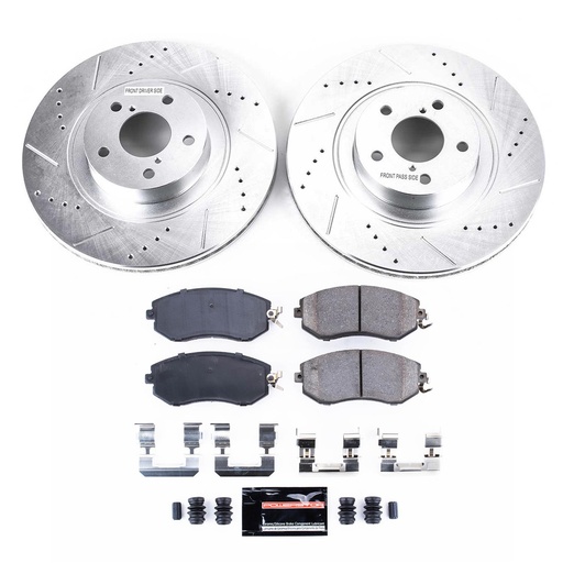 [PWR-K6082] PowerStop Z23 Evolution Sport Brake Upgrade Kits K6082 Iron, Drilled/Slotted, Carbon Fiber Ceramic Pad Toyota 86