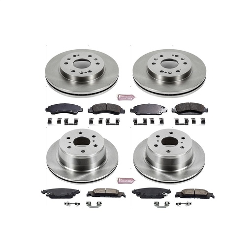 [PWR-KOE6560] Power Stop KOE6560: 1-Click Daily Driver Brake Kits Front & Rear OE Replacement Rotors Z16 Ceramic Scorched Brake Pads