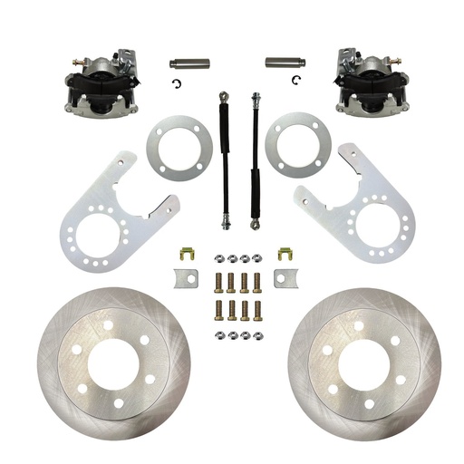 [LEB-RC6006] Leed Brakes RC6006: RC6006 Brake Conversion Kit, Rear Disc Brake Kit w/Plain Rotors & Zinc Plated Calipers