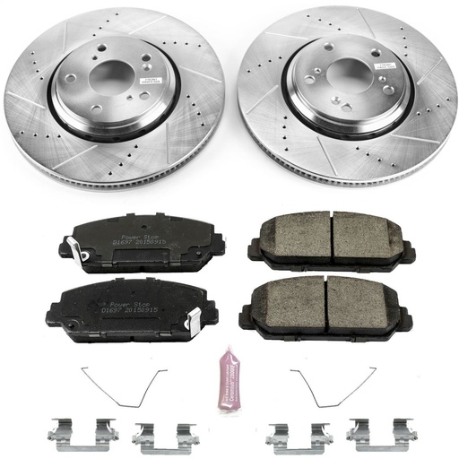 [PWR-K7347] Power Stop K7347: Z23 Front Brake Pads and Rotors Kit Fits Select Acura, Honda Models