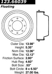 [CEB-123-66039] Centric C-Tek Standard Brake Drums