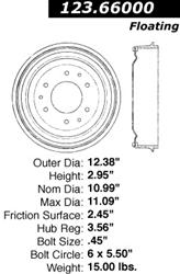 [CEB-123-66000] Centric C-Tek Standard Brake Drums