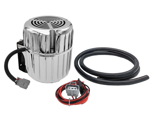 [GRN-410102C] Granatelli 410102C: 410102C Vacuum Brake Booster Lift Pump, 12 Volt, Rotary Vein, Complete w/Chrome Enclosure
