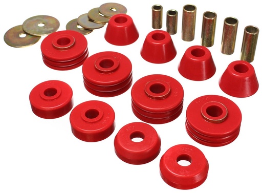 [ENS-3-4108R] Energy Suspension 3-4108R: Body Mount Bushing Set 1967-1972 GM C/K Series 15 & 1500 Pickup