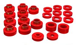 [ENS-2-4102R] Energy Suspension 2-4102R: Body Cab Mount Bushing Set 1980-1986 Jeep CJ5 & CJ7