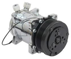 [OER-AC9560C] OER AC9560C: AC9560C Sanden 508 Style A/C Compressor w/ 6-Rib Serpentine Clutch Pulley, Chrome Finish, SD508/SD5H14