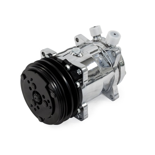 [TSN-HC5001C] Top Street Performance HC5001C: HC5001C A/C Compressor, Sanden 508 R134, V-Belt, Chrome w/ Black Clutch