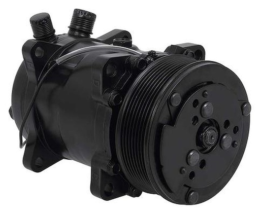 [OER-AC6698B] OER AC6698B: AC6698B Sanden 508 Style A/C Compressor w/ 8-Rib Serpentine Clutch Pulley, Black Finish, SD508/SD5H14