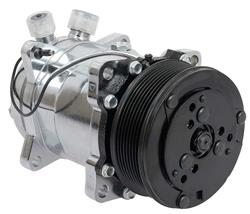 [OER-AC6698C] OER AC6698C: AC6698C Sanden 508 Style A/C Compressor w/ 8-Rib Serpentine Clutch Pulley, Chrome Finish, SD508/SD5H14