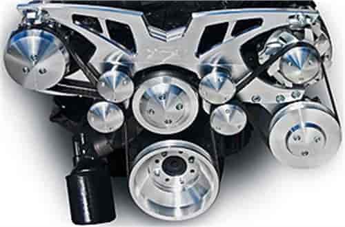 [MCH-20187-08] March Performance 20187-08: ALT/AC MID MT SPORT TRACK BRKT BLK ASSY - CHEVY SB LW