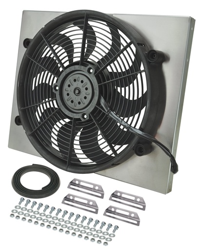 [DER-16823] Derale 16823: Dual Speed Electric Puller Fan with Aluminum Shroud Universal Fit