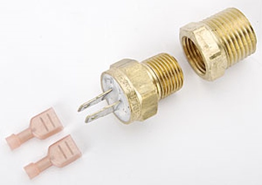 [PRF-30110] Painless Performance Products 30110: Replacement Thermostatic Switch 195° On/185° Off Includes 1/2" NPT to 3/8" NPT Adapter