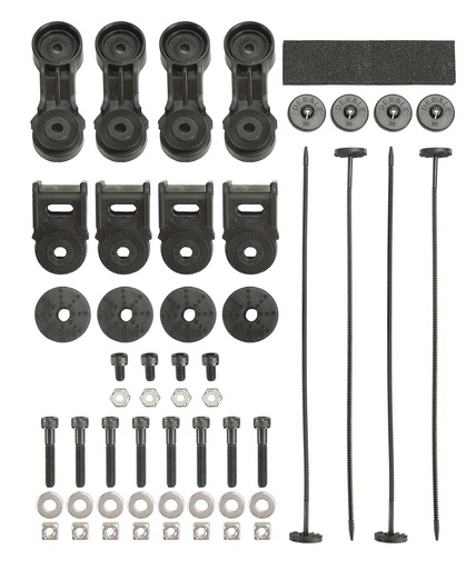 [DER-16746] Derale 16746: Single to Dual Fan Mounting Kit Includes: Ratcheting Brackets, Nylon Rods & Clips