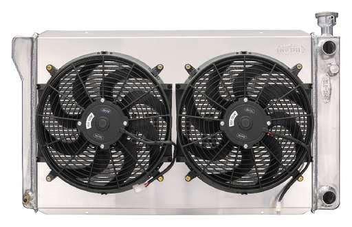 [RAD-GMT580SK] Cold Case Radiators GMT580SK: GMT580SK Aluminum Radiator Kit with Dual 14 in. Fan and Shroud for 1988-1998 Chevrolet/GMC 1500 Series Truck with LS Swap