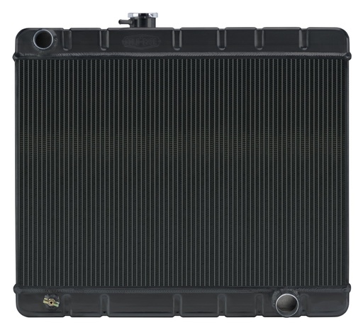 [RAD-GPG34B] Cold Case Radiators GPG34B: GPG34B Black Night Rider Series Aluminum Radiator for 1966-1967 Pontiac GTO w/o A/C, Manual Trans