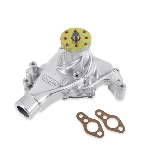 [WND-9240P] Weiand 9240P: 9240P Action +Plus Aluminum Water Pump for Small Block Chevy, Long [Polished Finish]