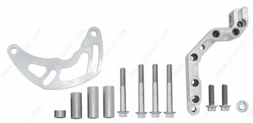 [ICB-551177LS0-1] ICT Billet 551177LS0-1: Low Mount Alternator Bracket for GM LS Engines w/Corvette Crank Pulley Spacing and Electric or Remote Water Pump or Motor Plate