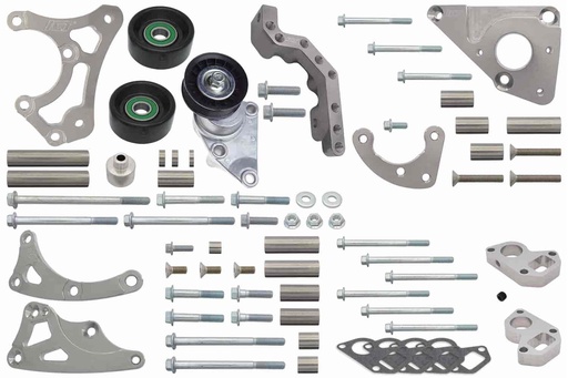 [ICB-551565LS0WP3] ICT Billet 551565LS0WP3: Alternator and Power Steering Pump Bracket Kit GM LS Truck Turbo Engine