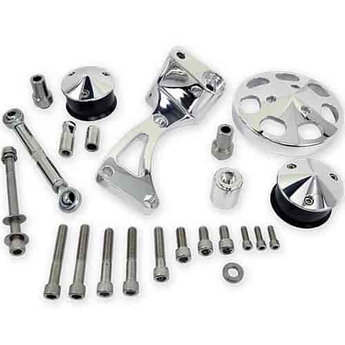 [BSP-FM1320PC] Billet Specialties FM1320PC: Serpentine Conversion Top Mount A/C Add-on Kit Small Block Chevy