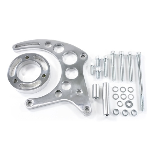 [TSN-JM9121P] Top Street Performance JM9121P: JM9121P Alternator 10SI Bracket, Aluminum SBC High-Mount Long Water Pump, Polished
