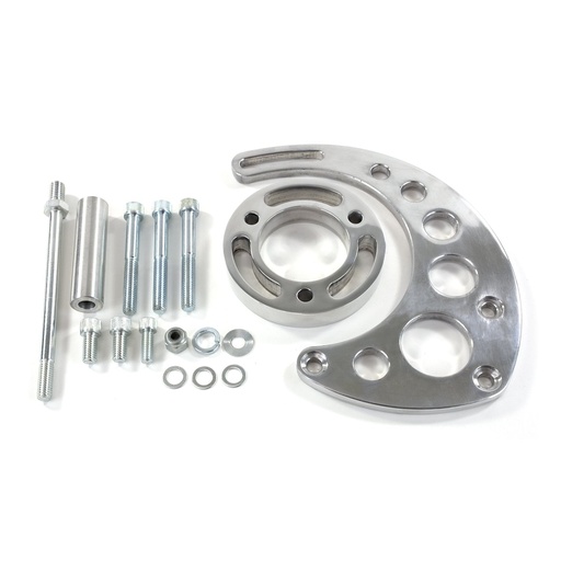 [TSN-JM9123P] Top Street Performance JM9123P: JM9123P Alternator 10SI Bracket, Aluminum BBC High-Mount Long Water Pump, Polished