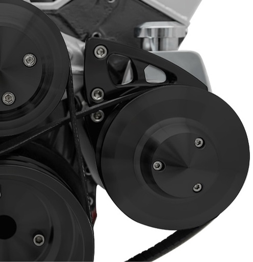 [MCH-20160-08] March Performance 20160-08: 20160-08 Small Block Chevy Ultra Power Steering Bracket - lWP, Saginaw - Black