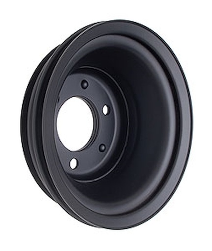 [TRD-8624] Trans Dapt 8624: Black Powder Coated Crankshaft Pulley 1969-85 Long Waterpump