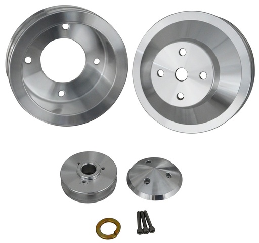 [MCH-13030] March Performance 13030: Pontiac V-Belt Pulley Kit - Performance Series 1969-Up Pontiac 350-400, 428, 455