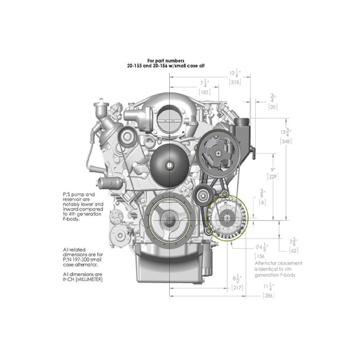 [HLY-20-156BK] Holley 20-156BK: 20-156BK GM LS Alternator & Power Steering Accessory Drive Kit