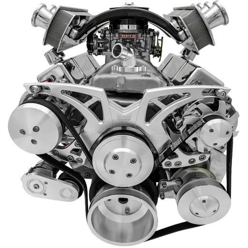 [MCH-21250] March Performance 21250: 21250 Big Block Chevy Clear Powder-Coat Style Track Serpentine Kit (AC/PS/ALT)