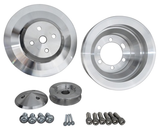 [MCH-10370] March Performance 10370: Performance Ratio V-Belt Pulley Set 2-Groove Crankshaft Pulley (Fluidampr Balancers w/Flat Face)