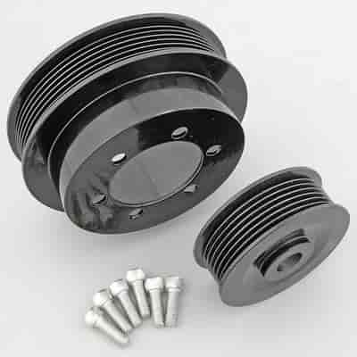 [MCH-10500-08] March Performance 10500-08: Alternator and Crank Pulley Kit 1991-2001 Dodge 3.9L, 1991-1997 Dodge 5.2L/5.9L - Black Finish