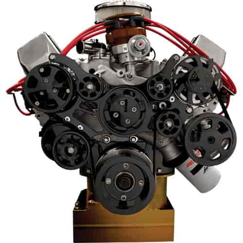 [BSP-BLK14600] Billet Specialties BLK14600: BB-Ford Tru Trac Serpentine Systems with Power Steering, with A/C Black Anodized Finish